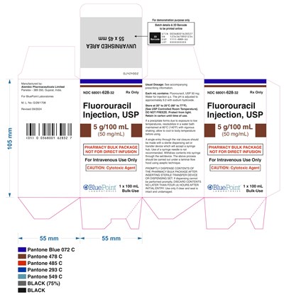 Fluorouracil Inj USP 5g-100ml Carton Rev 09-2024.jpg Carton - Fluorouracil Inj USP 5g 100ml Carton Rev 09 2024